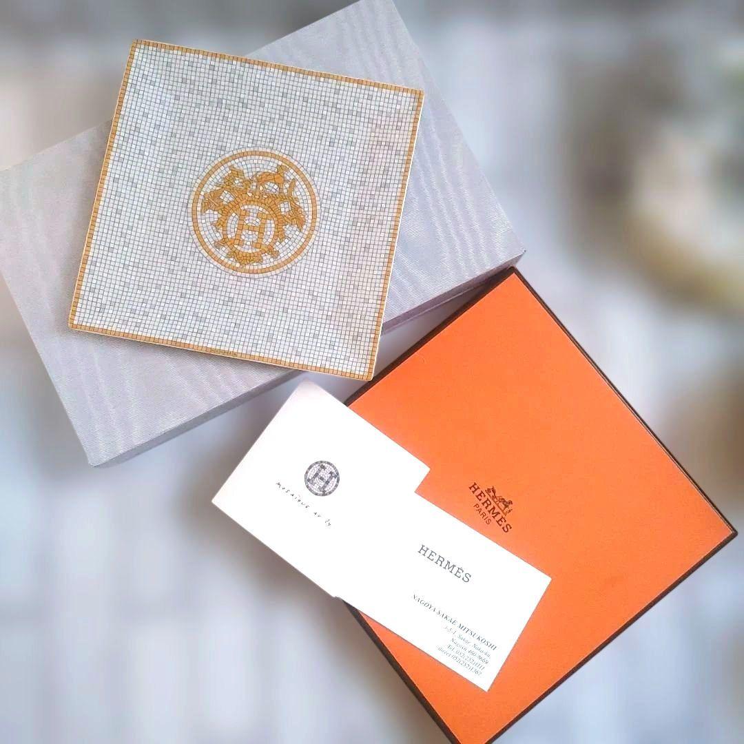 最終セール❄️未使用◆HERMESプチカレ 24ゴールド　15×15cm