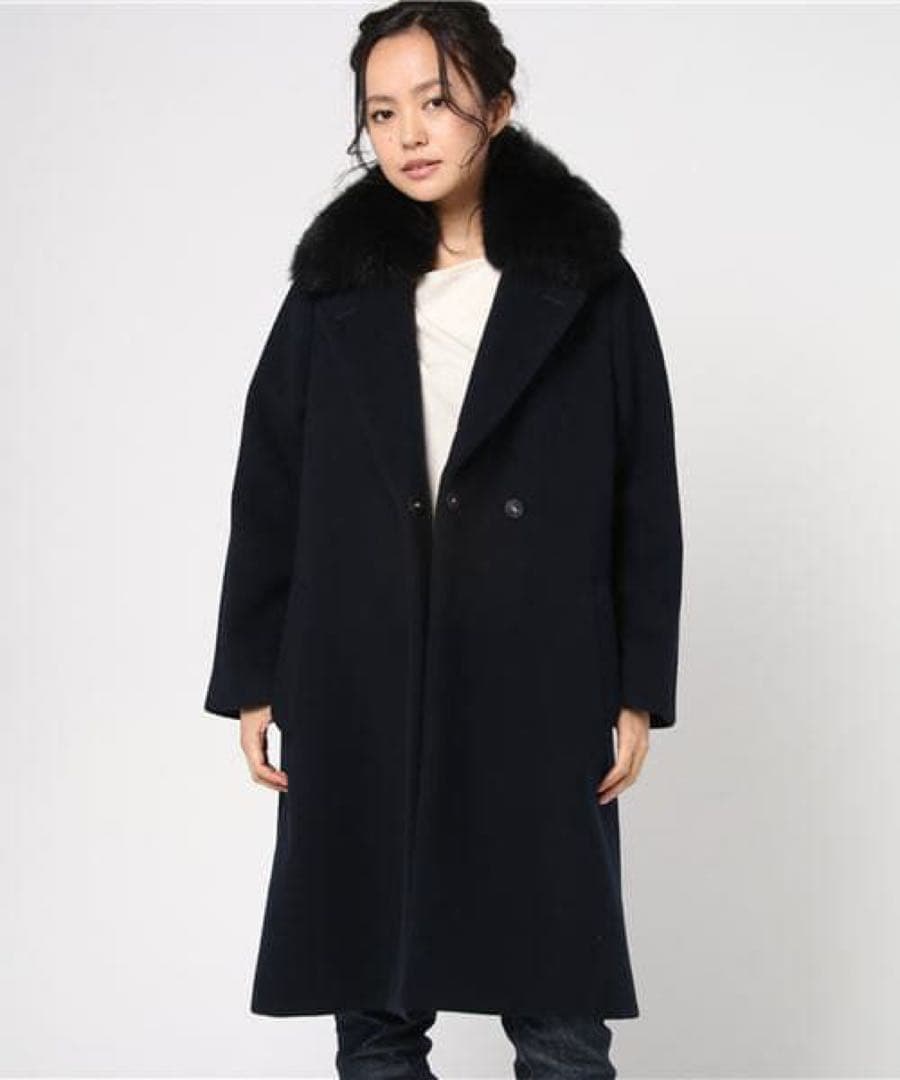 ANAYI ダブルビーバー ファー付きコート