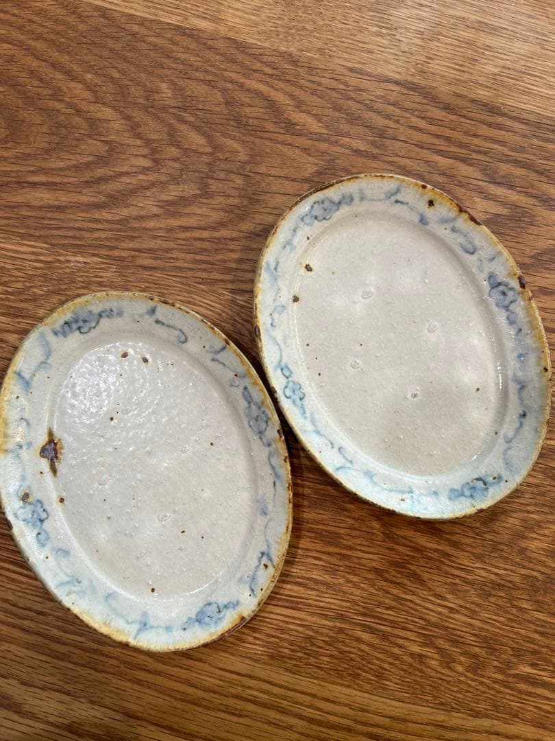 市野吉記　楕円小皿2枚セット