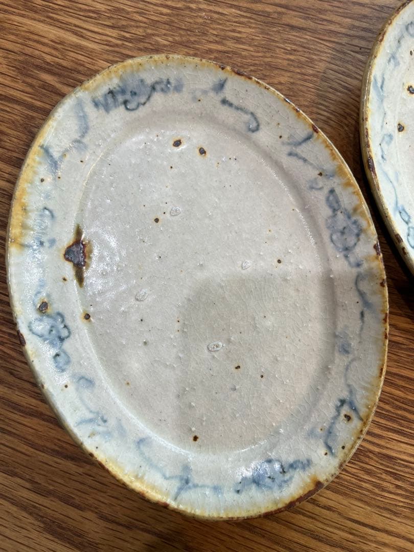 市野吉記　楕円小皿2枚セット