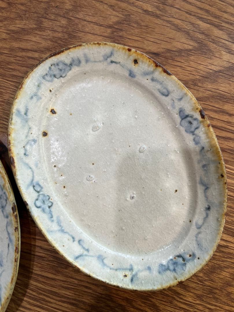 市野吉記　楕円小皿2枚セット