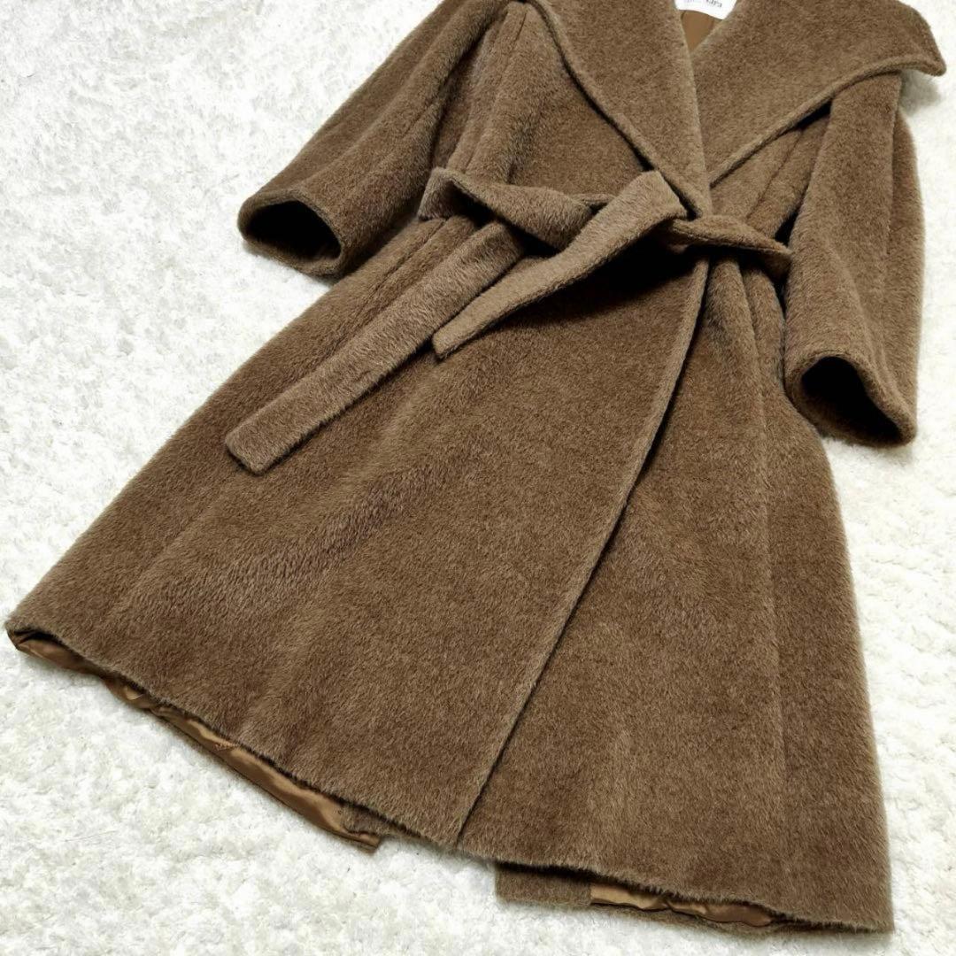 【極美品】MaxMara テディベアコート ベルテッド 女優襟 アルパカ 白タグ