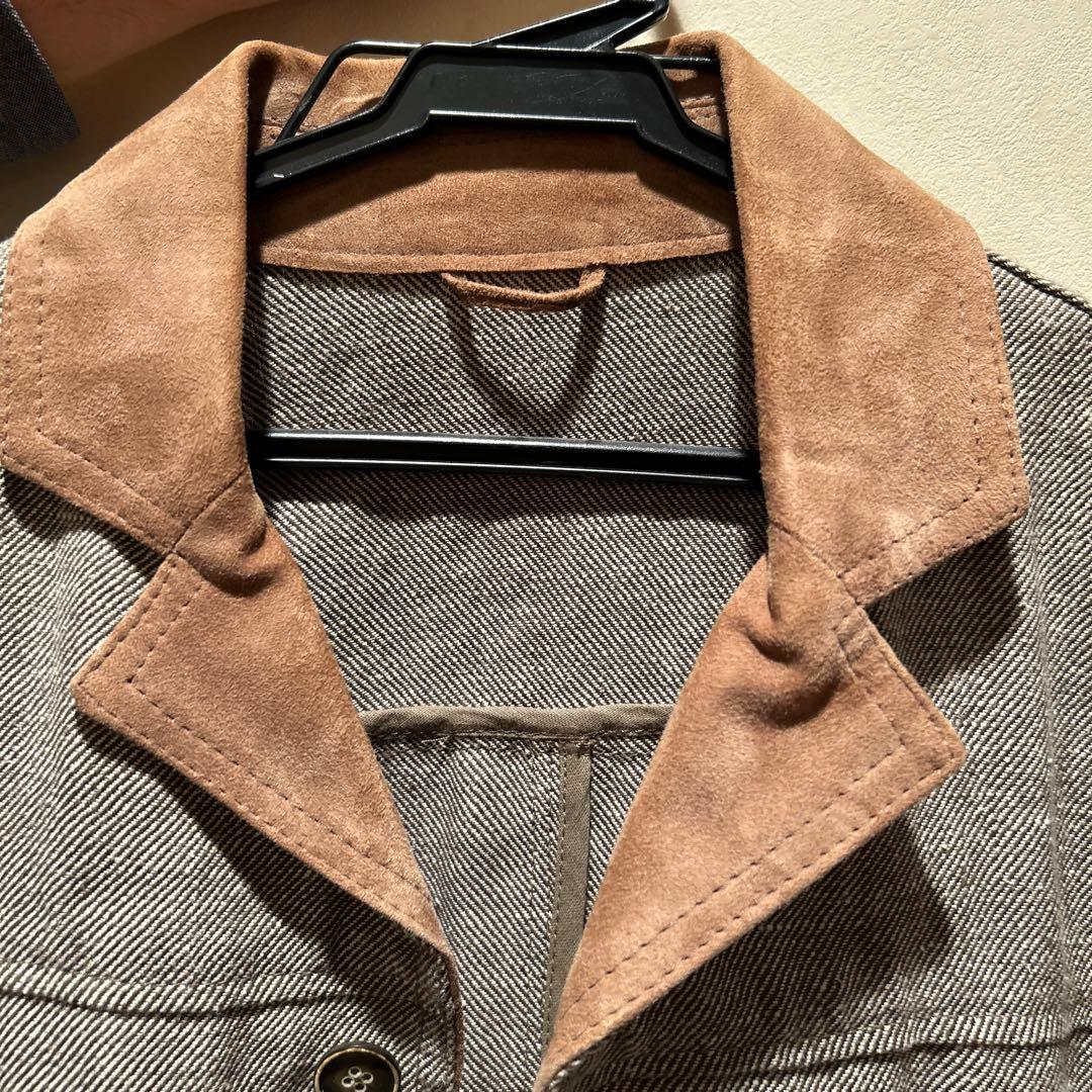 EMMETI テーラードジャケット グレー/ブラウン　エンメティ