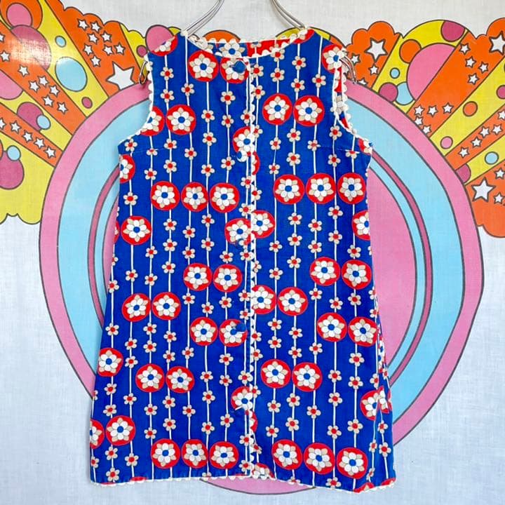 60s 70s ベスト　ハンドメイド　花柄　リバーシブル　ヒッピー　ヴィンテージ