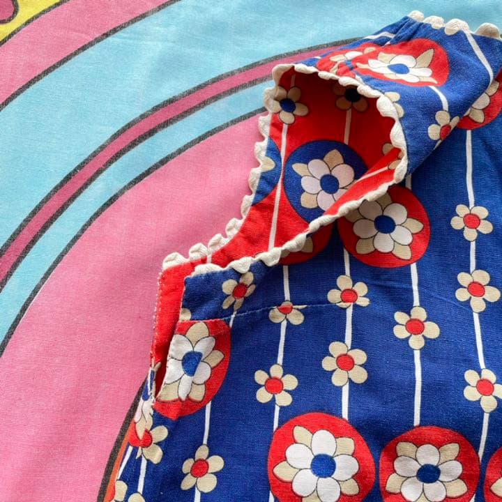 60s 70s ベスト　ハンドメイド　花柄　リバーシブル　ヒッピー　ヴィンテージ