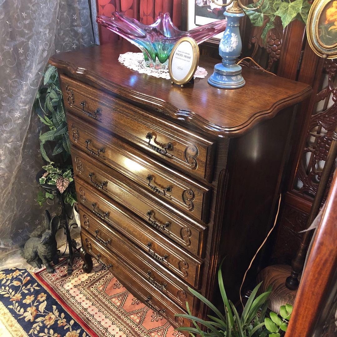 Sale アンティーク　ルーマニア　6段 チェスト 三越ブルージュ　 猫脚