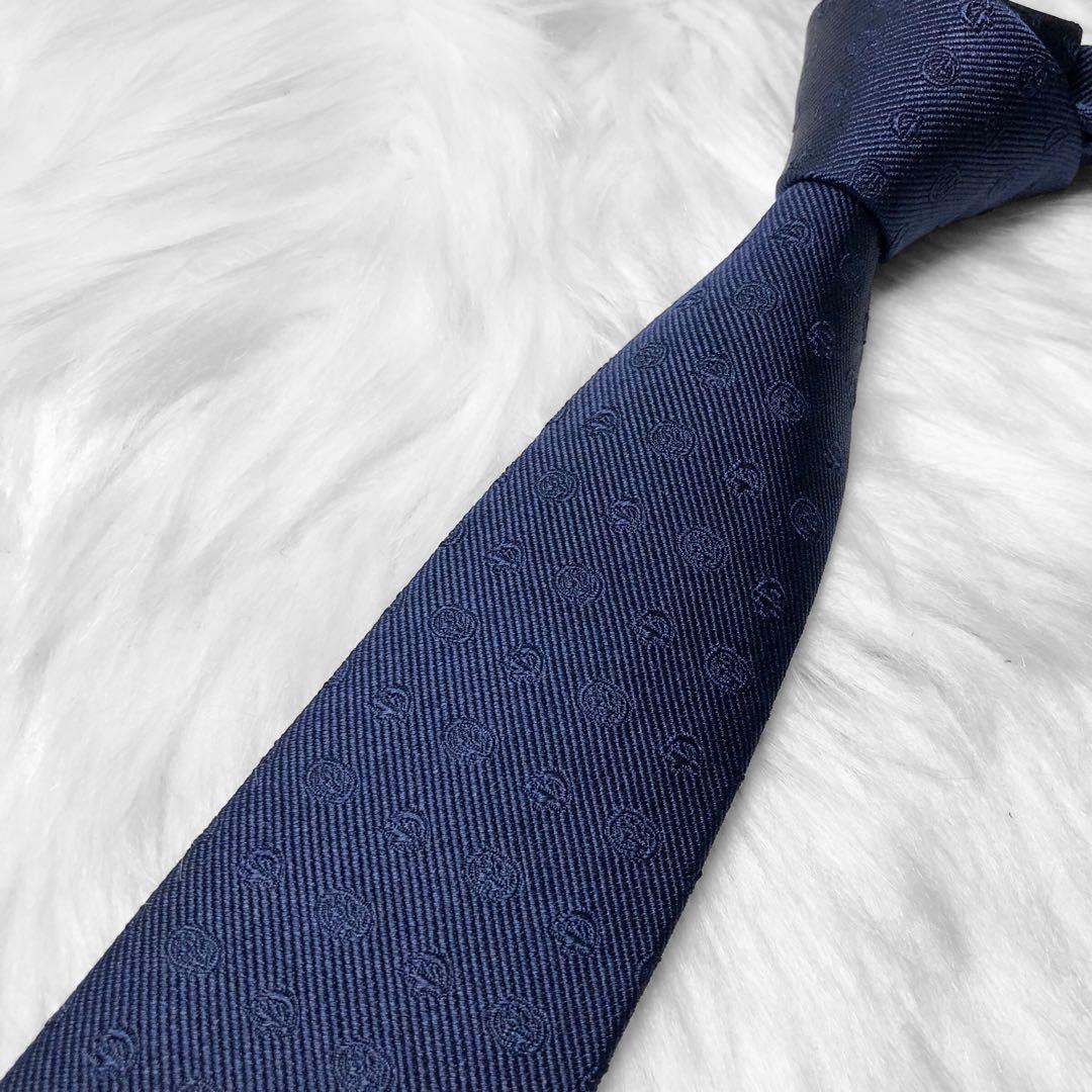 近代モデル★グッチ ネクタイ GG柄 ホースビット シェリーライン ネイビー