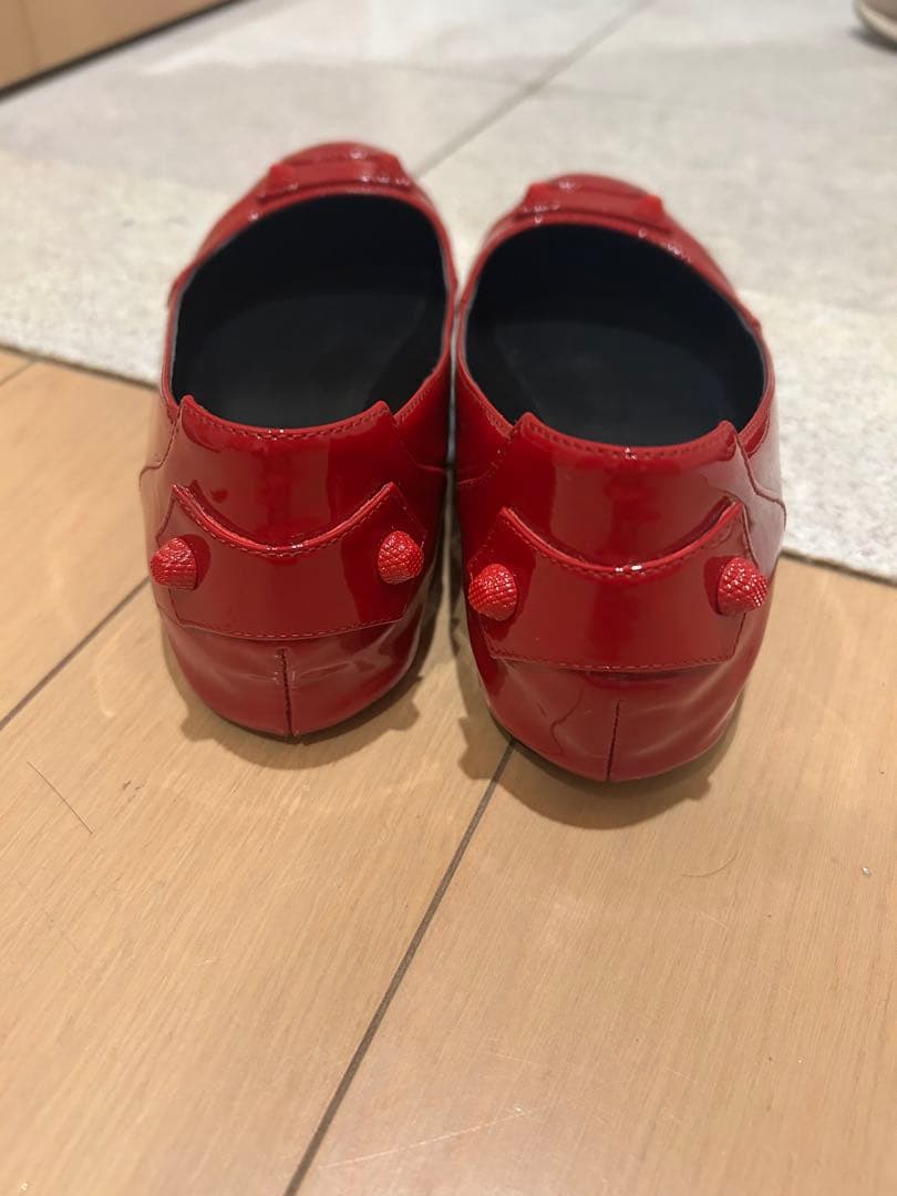 バレンシアガ　赤　パンプス　フラットバレエシューズ　美品　サイズ37 匿名配送
