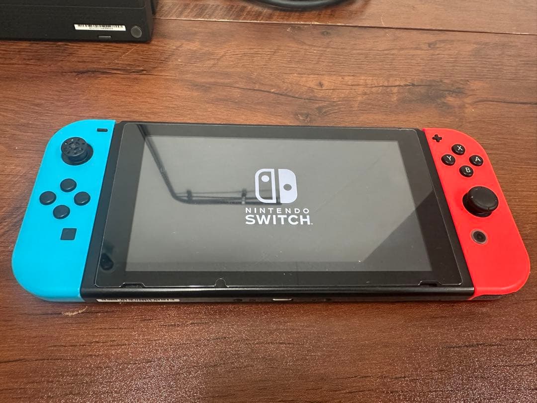 ★動作品★Nintendo Switch本体ネオンカラーセット 保護フィルム割れ