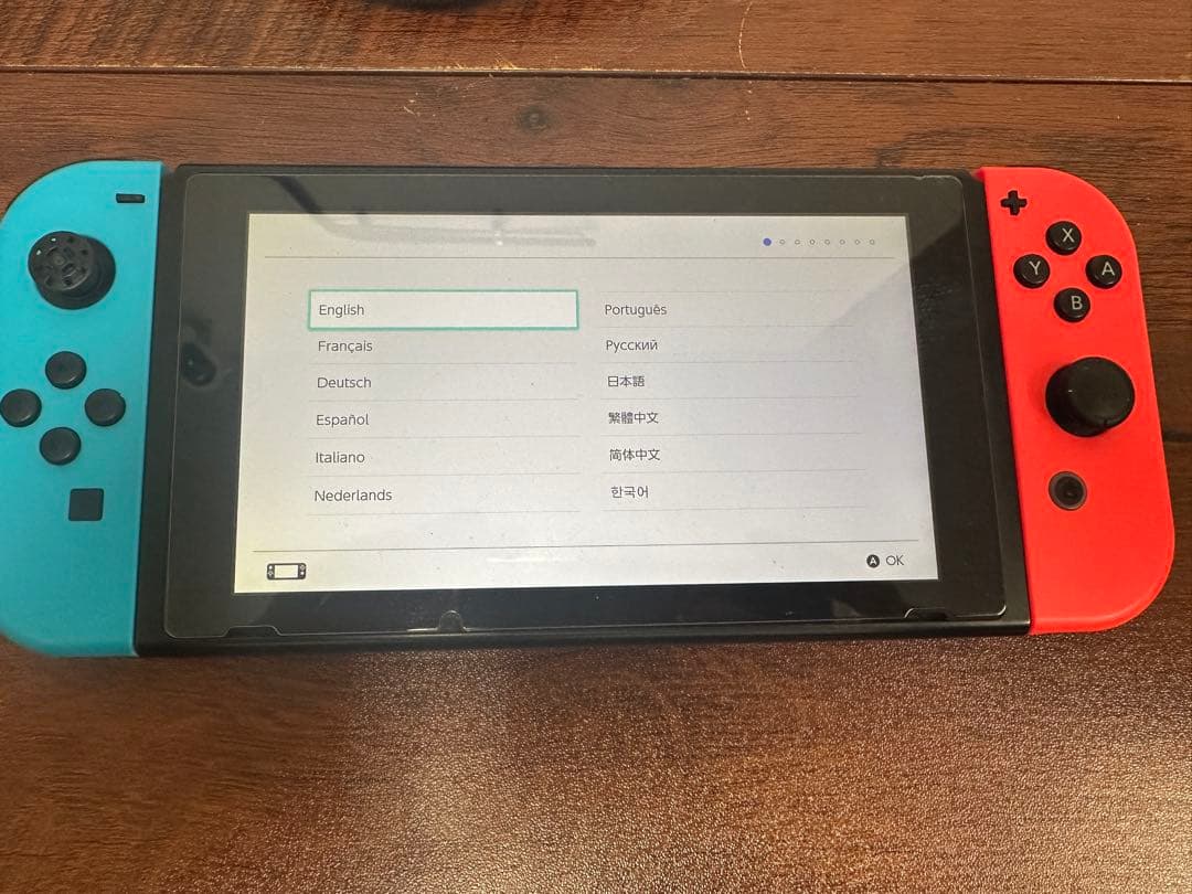 ★動作品★Nintendo Switch本体ネオンカラーセット 保護フィルム割れ