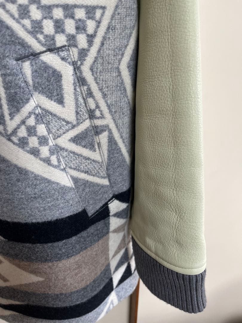 ペンドルトン pendleton レザー袖ネイティブ柄スタジャン