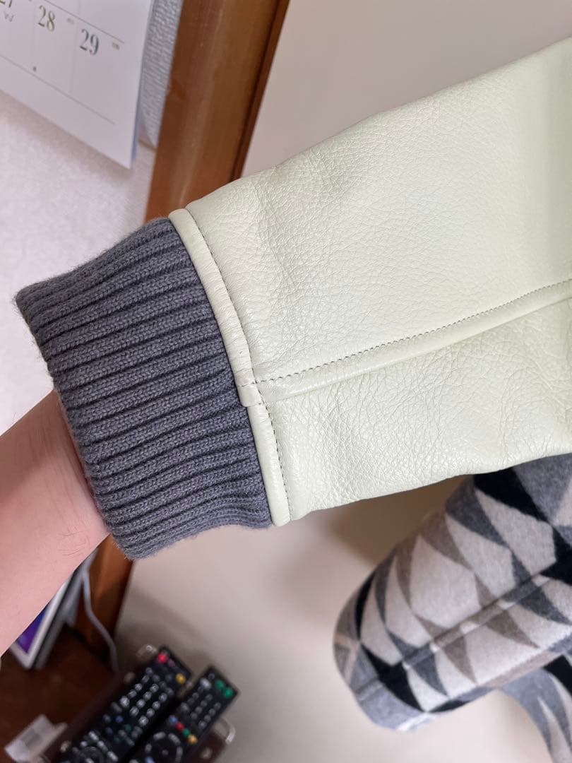 ペンドルトン pendleton レザー袖ネイティブ柄スタジャン