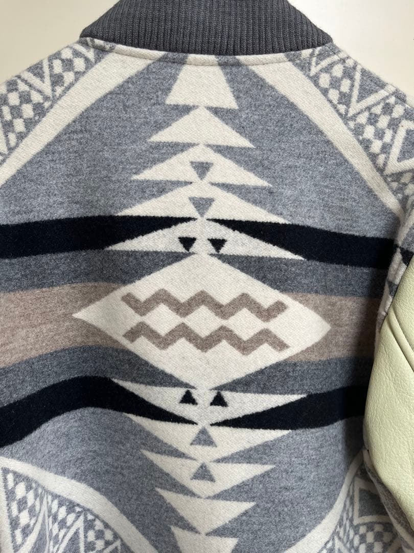ペンドルトン pendleton レザー袖ネイティブ柄スタジャン