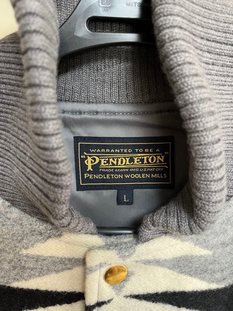 ペンドルトン pendleton レザー袖ネイティブ柄スタジャン