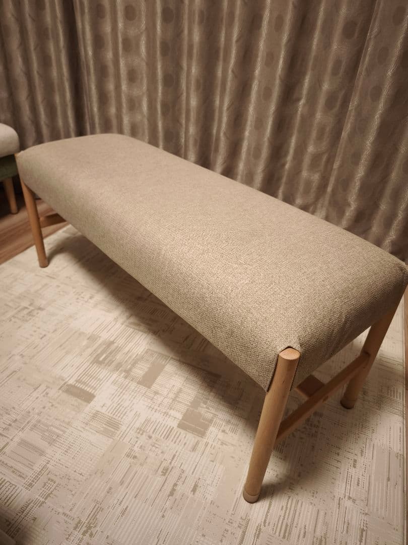 美品◎　Nシールド　ダイニングベンチチェア　ナチュラルカラー