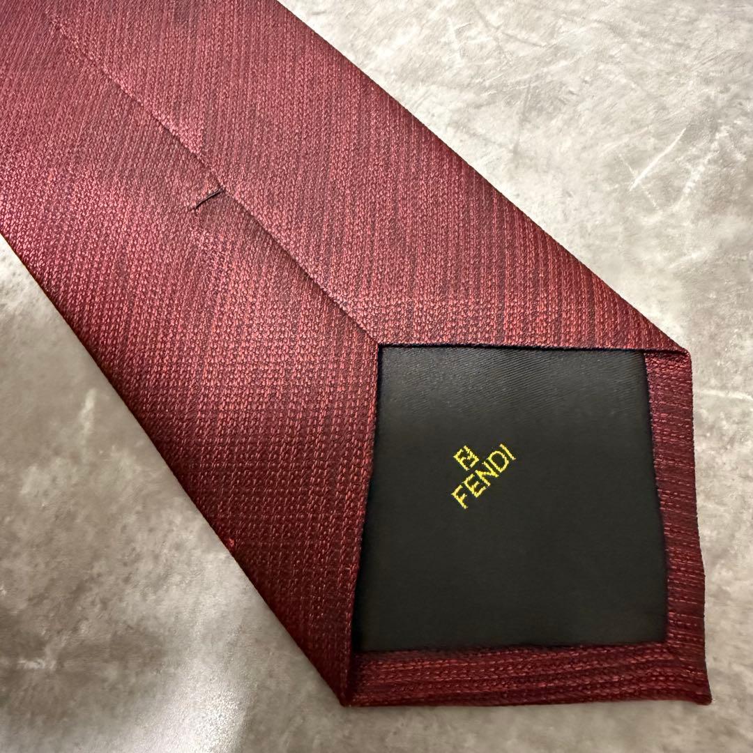 【✨極美品✨】 FENDI フェンディ ネクタイ ソリッド 無地 シルク 希少