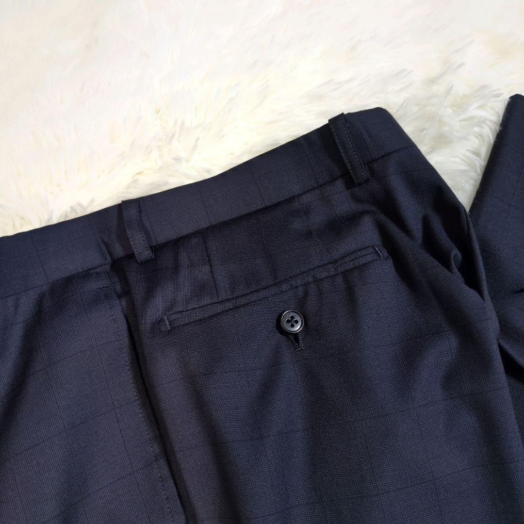 三峰　ミツミネ　ロロピアーナ　セットアップ　スーツ　チェック　ネイビー　高級