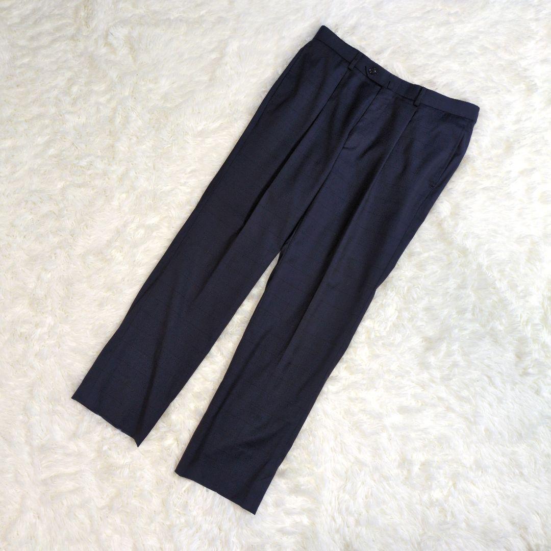 三峰　ミツミネ　ロロピアーナ　セットアップ　スーツ　チェック　ネイビー　高級