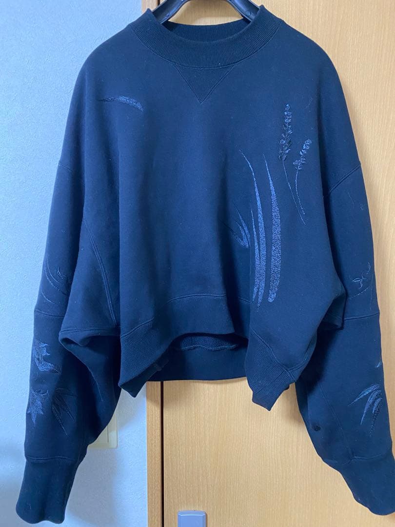 mamekurogouchi マメ　刺繍　スエット　ブラック　3