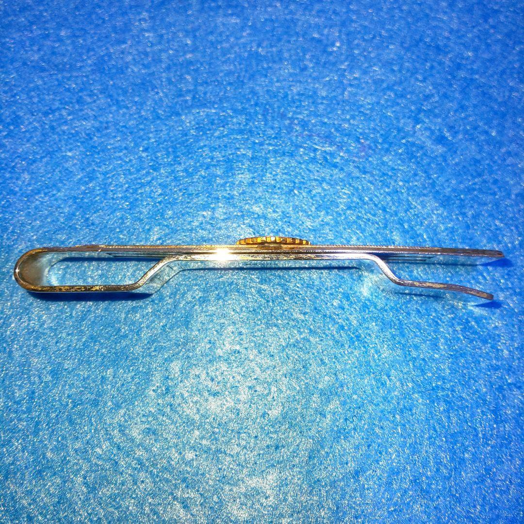 古いロータリークラブ 金&銀製ネクタイ止め (ネクタイピン) 桐箱入り