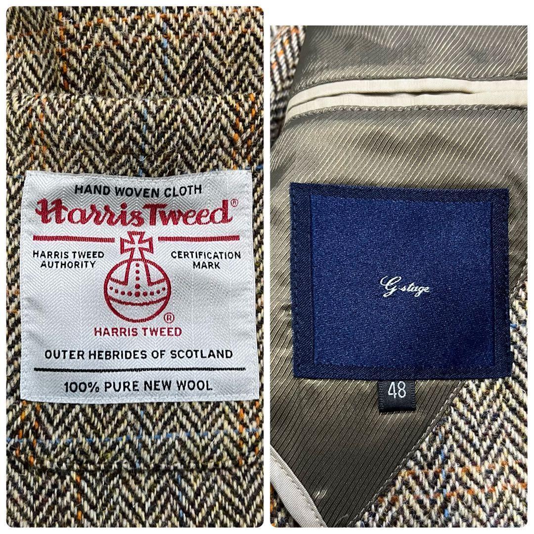 美品✨G-stage ハリスツイード　テーラードジャケット　ヘリンボーン　L相当