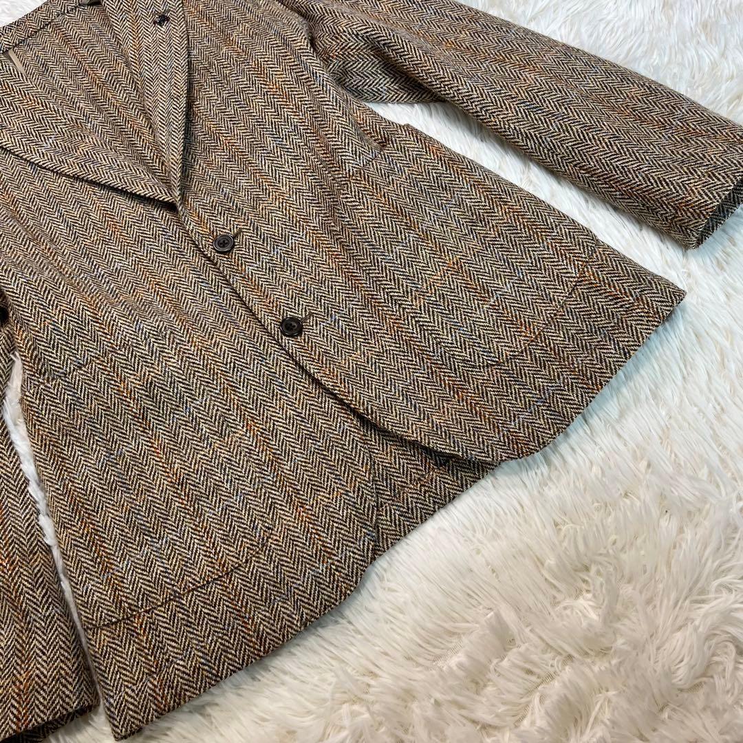 美品✨G-stage ハリスツイード　テーラードジャケット　ヘリンボーン　L相当