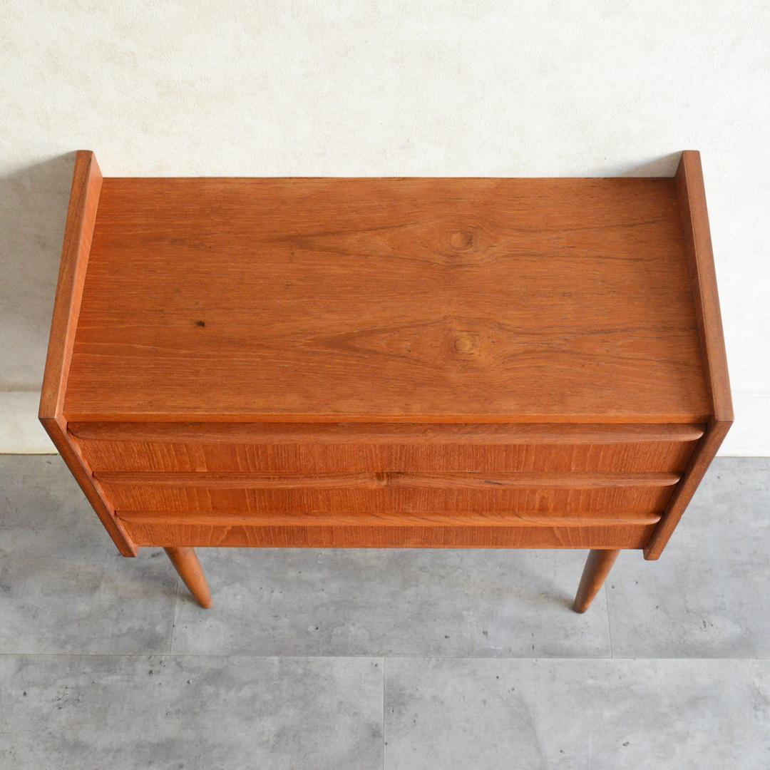 デンマーク 北欧ヴィンテージ チーク ３段 チェスト 北欧家具 サイドチェスト