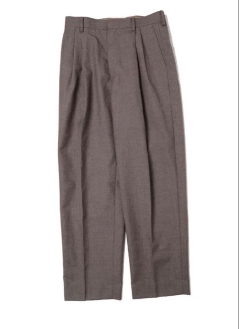 パンツ AURALEE BLUEFACED WOOL WIDE SLACKS