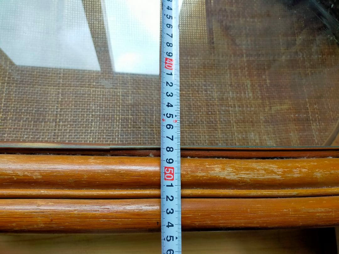 籐ガラステーブル　ラタンガラステーブル