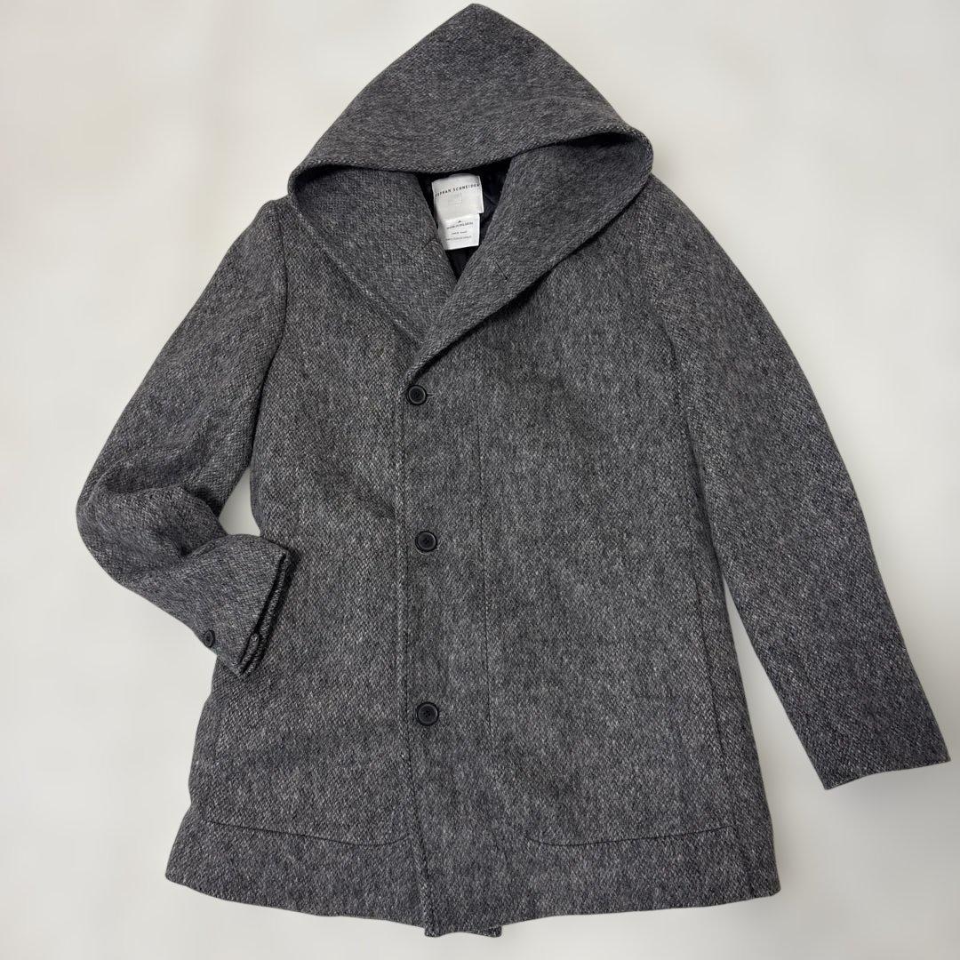 【美品】ステファンシュナイダー　フーデッドウールジャケットXL ウール　グレー