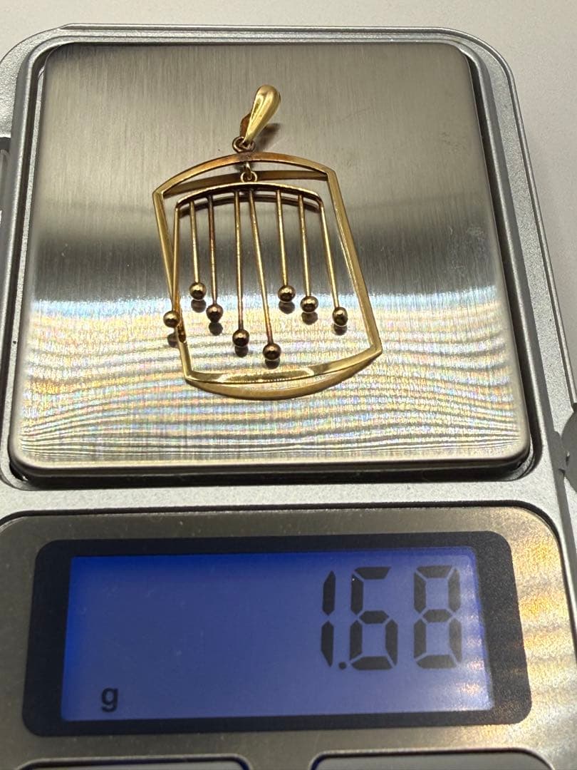 K18 デザイン ペンダントトップ チェーンなし 超音波洗浄器洗浄済み