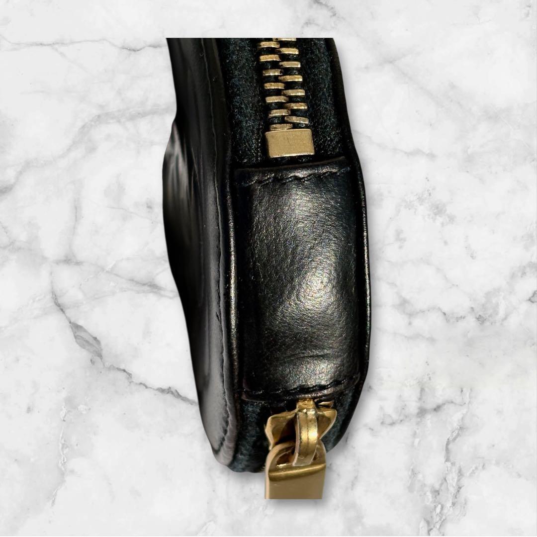 CHANEL 本物 カメリアケース 小銭入 シール有 丸型 本革 レザー