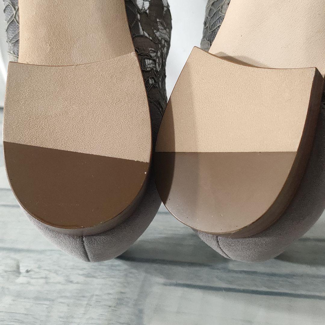 箱保存袋付き未使用品✨マノロブラニク　レースフラットシューズ　グレー　36.5