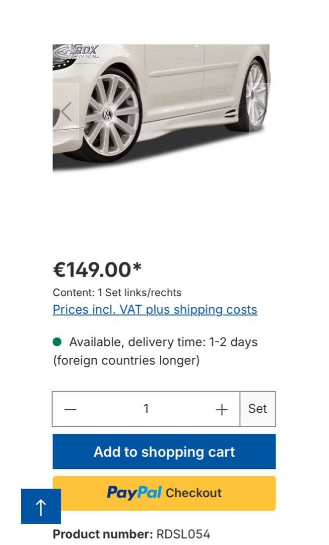 値下げ⭕️RDX フォルクスワーゲン トゥーラン ゴルフ エアロ RDSL054