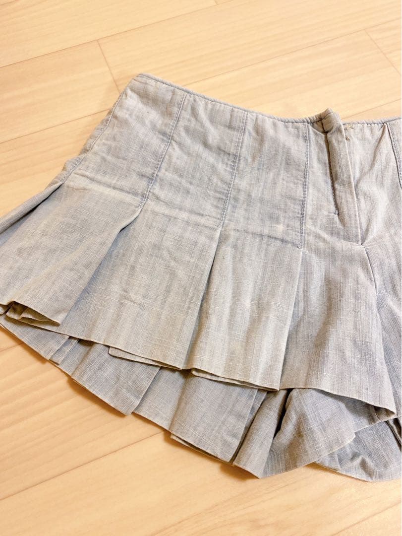 シャネル CHANEL ショートパンツ キュロット 水色 サイズ34 スカート