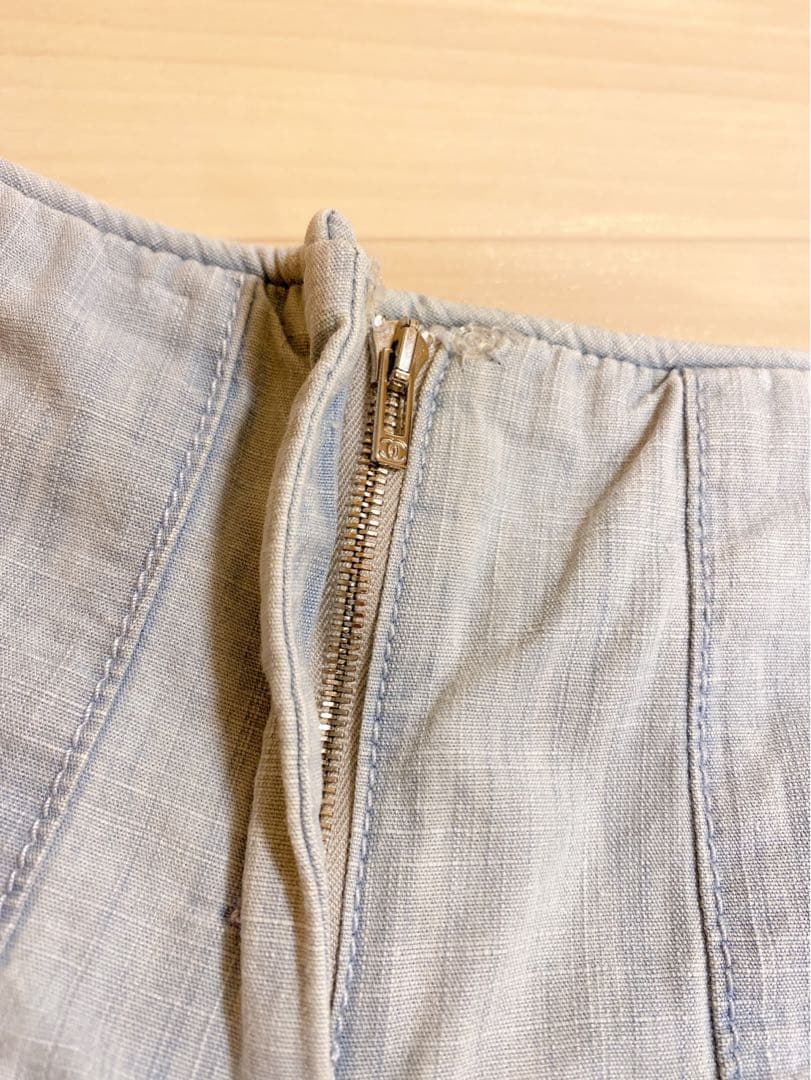 シャネル CHANEL ショートパンツ キュロット 水色 サイズ34 スカート