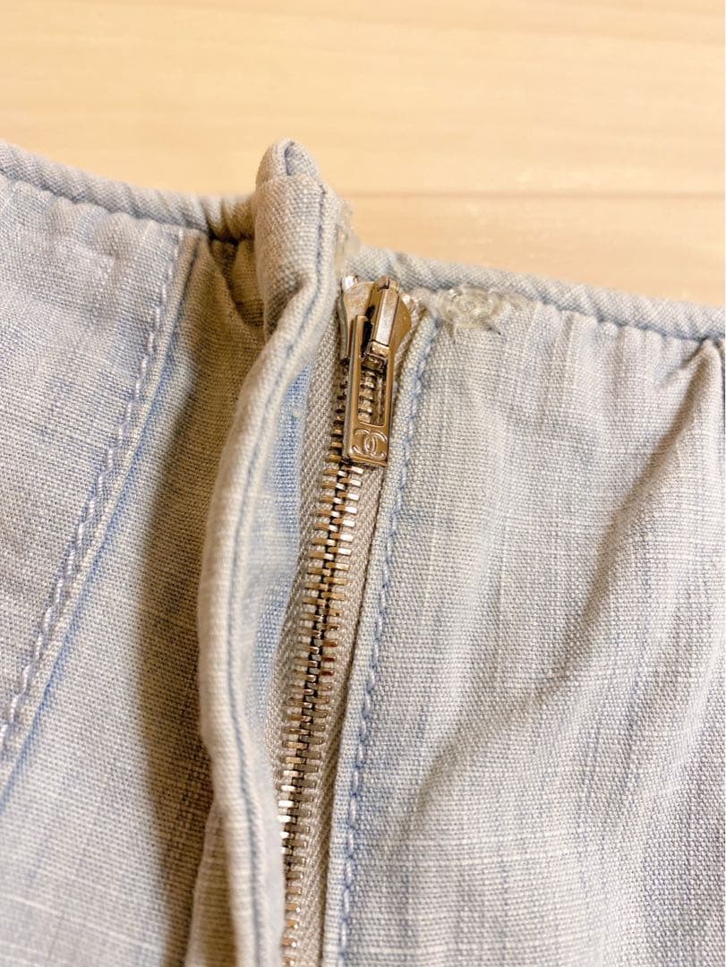 シャネル CHANEL ショートパンツ キュロット 水色 サイズ34 スカート