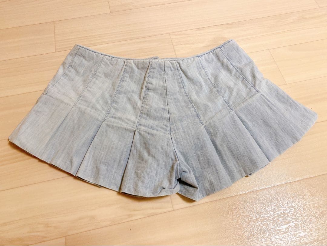 シャネル CHANEL ショートパンツ キュロット 水色 サイズ34 スカート