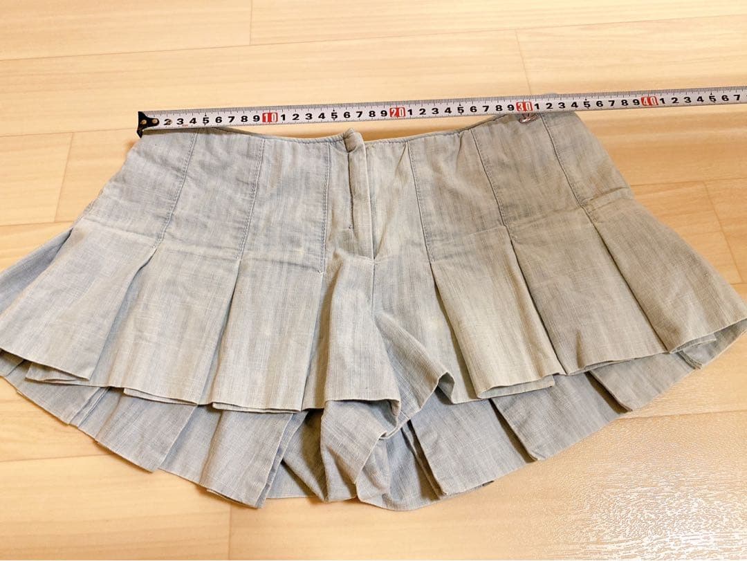 シャネル CHANEL ショートパンツ キュロット 水色 サイズ34 スカート