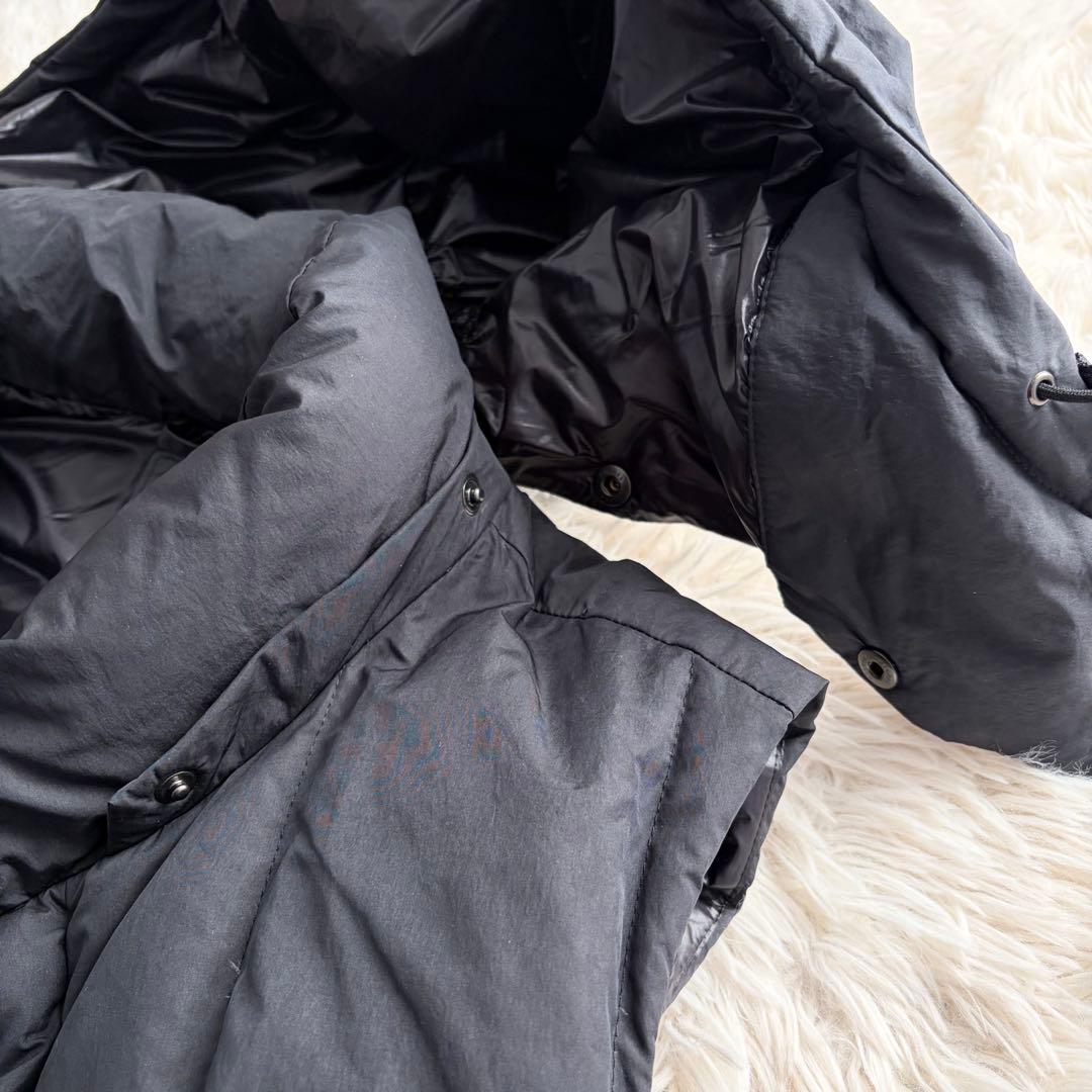 ナノユニバース 西川ダウン ダウンベスト キルティング ブラック L 脱着式