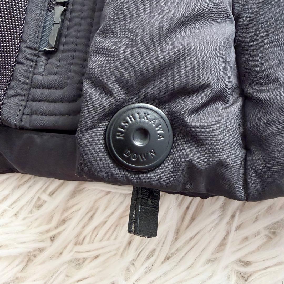 ナノユニバース 西川ダウン ダウンベスト キルティング ブラック L 脱着式