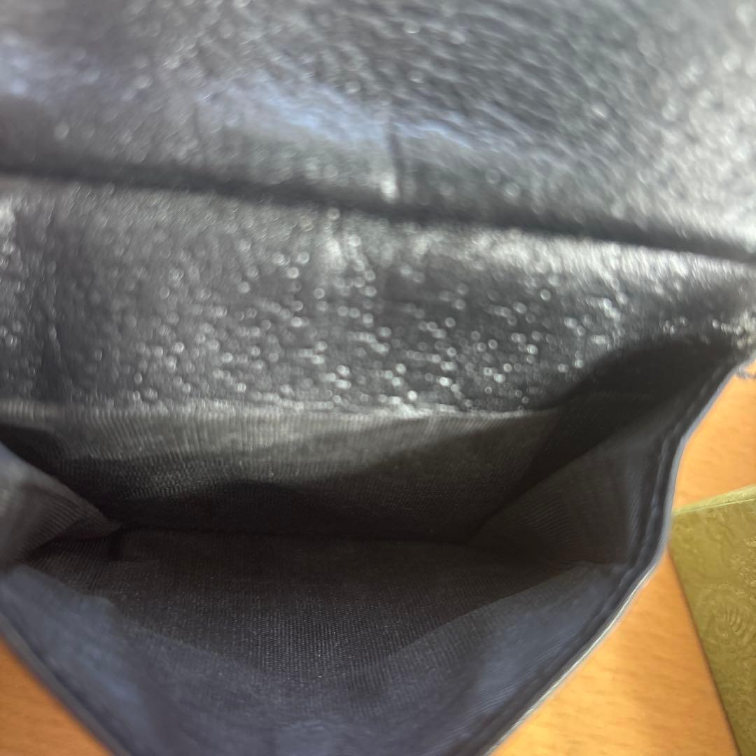 Gucci 黒 レザー 二つ折り財布 GGロゴ