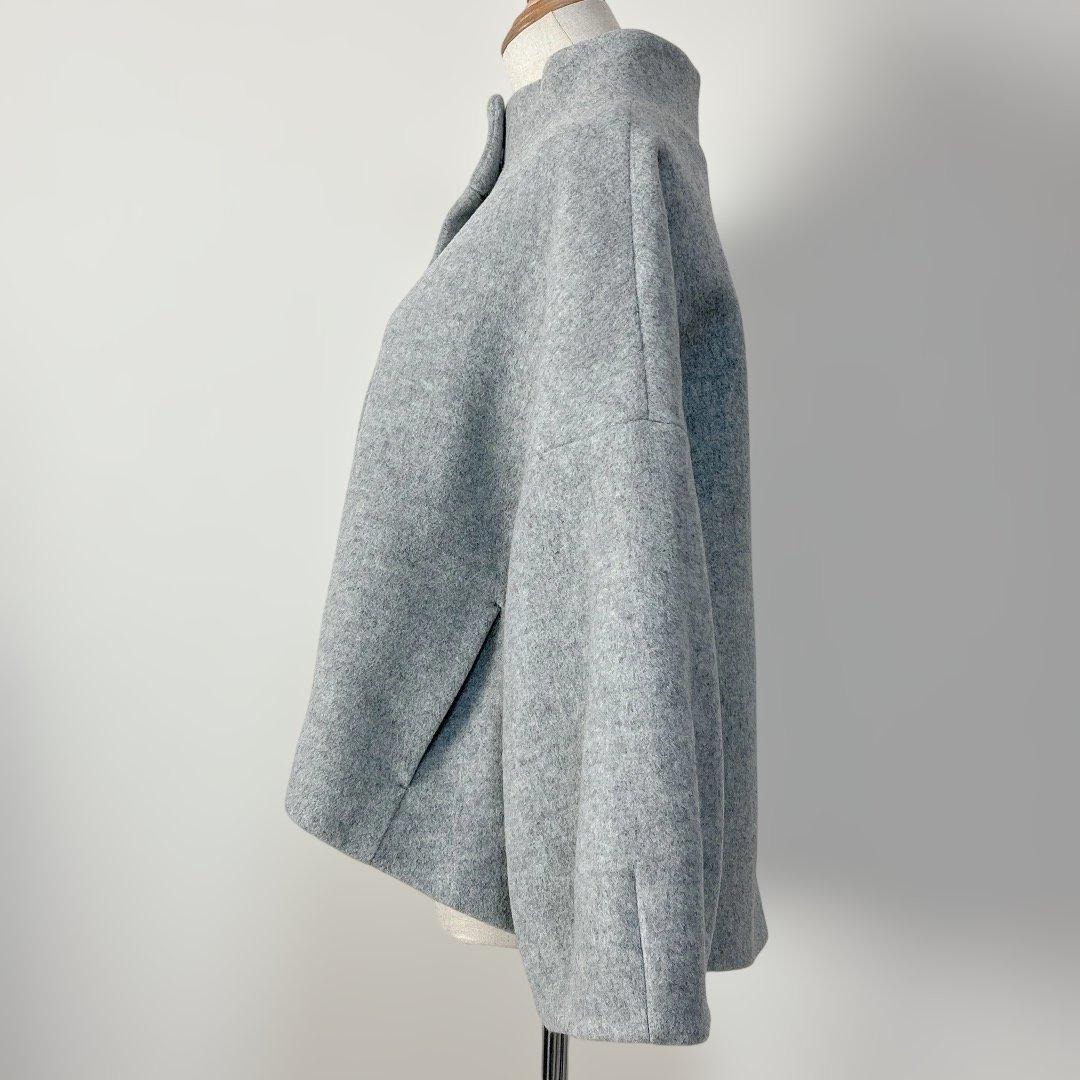 allureville ショートビーバースタンドコート グレー サイズ2(M)