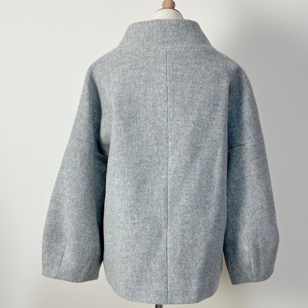 allureville ショートビーバースタンドコート グレー サイズ2(M)