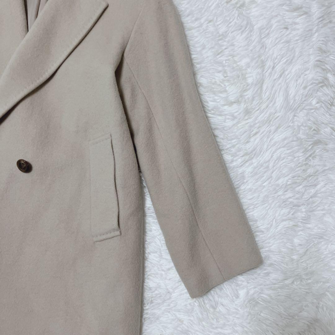 美品　23区　ウールアンゴラビーバー　チェスターコート　ベージュ　36 ダブル