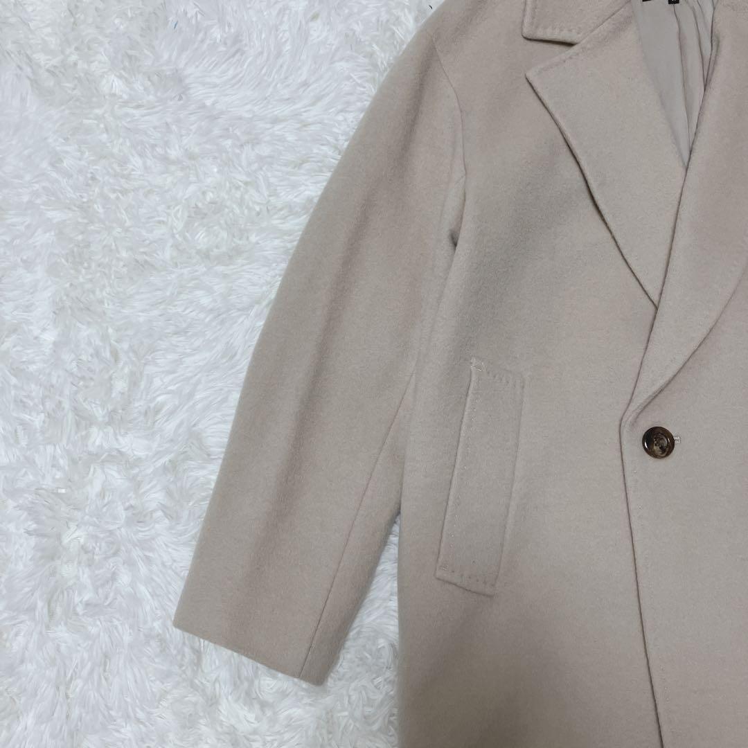美品　23区　ウールアンゴラビーバー　チェスターコート　ベージュ　36 ダブル