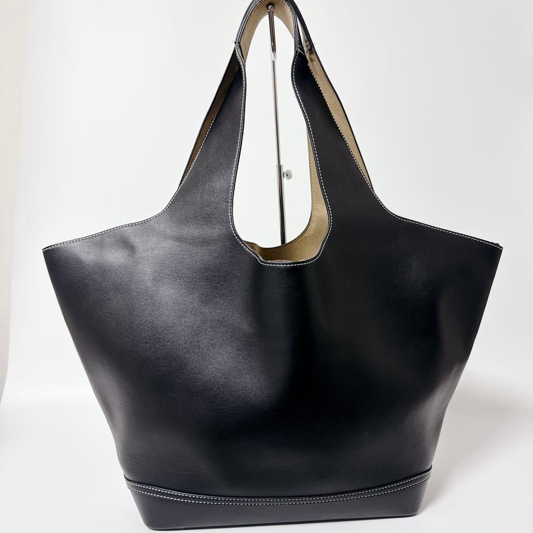 【人気商品】vasic mask ラージサイズ　トートバッグ レザー　ブラック