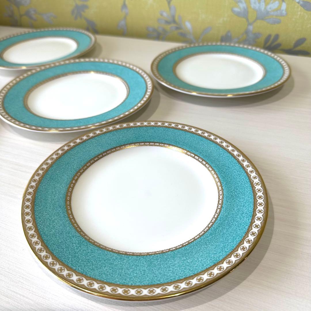 【新春セール】ウェッジウッドユーランダー パウダーターコイズ17cm磁器5枚