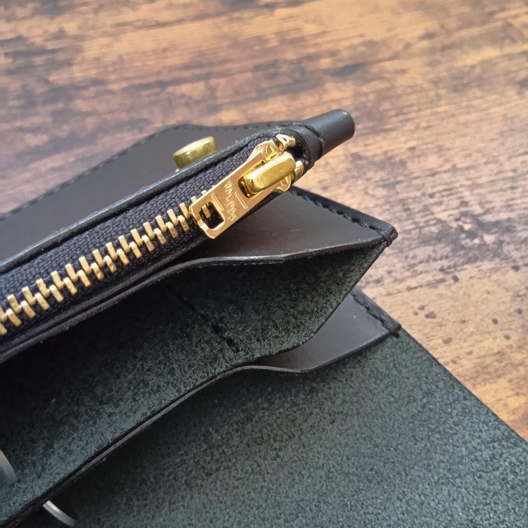 【100%姫路レザー】ハーフフラップ　ロングトラッカーウォレット