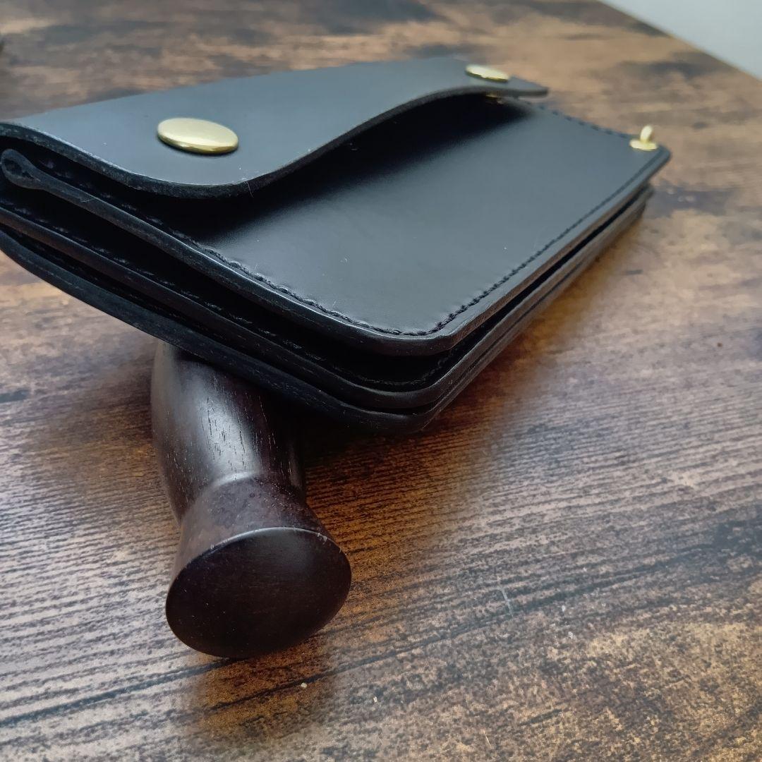 【100%姫路レザー】ハーフフラップ　ロングトラッカーウォレット